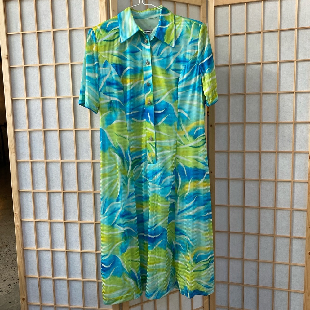 American Vintage Blue and Green Midi Dress
